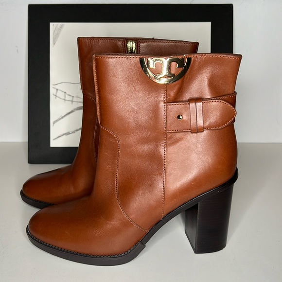 Tory Burch Shoes - Tory Burch Hazlenut Sidney Bootie Calf Leather 50960  Women’s Size 8.5 M